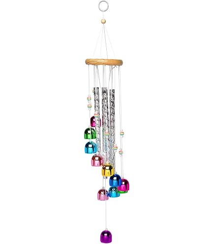 Alpine Corporation Windspiel Aus Metall, 99 Cm In Blau Mit Edelstein – Melodische Deko Für Garten & Terrasse