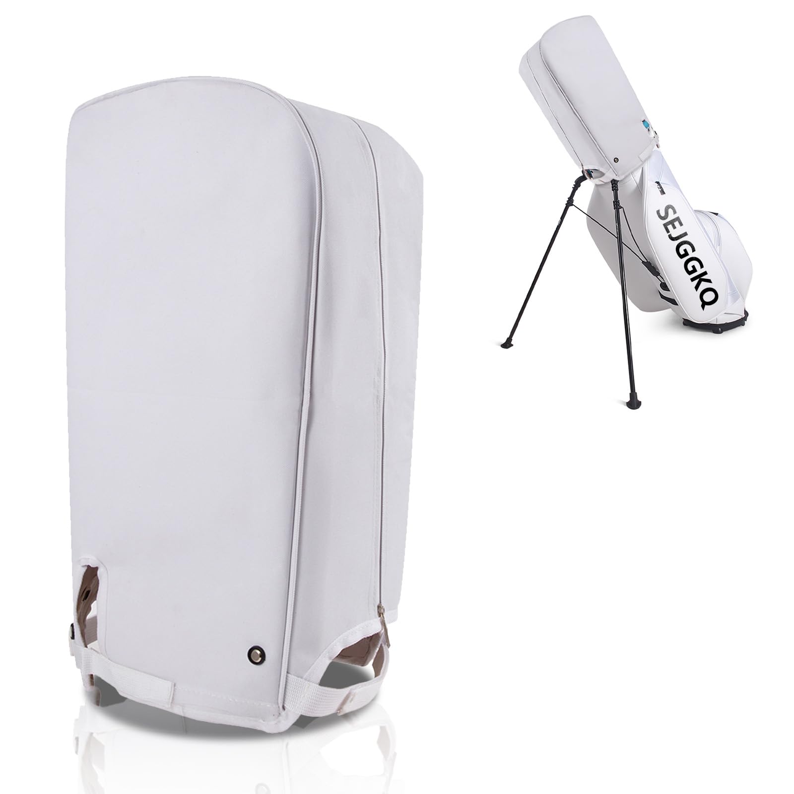 Photo 1 of Golf Bag Rain Cover,Golf Bag Cover,Club Waterproof Hood Rain Covers Accessories Caddy Head Protector,Accessory Zipper Protective Dustproof Top Rainproof for Mens Women Golfer,Tour,Stand Bags(White)