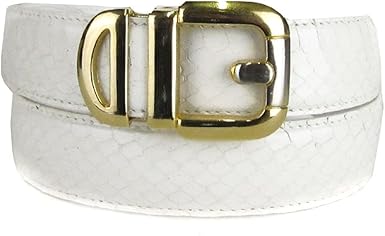 white snake print belt