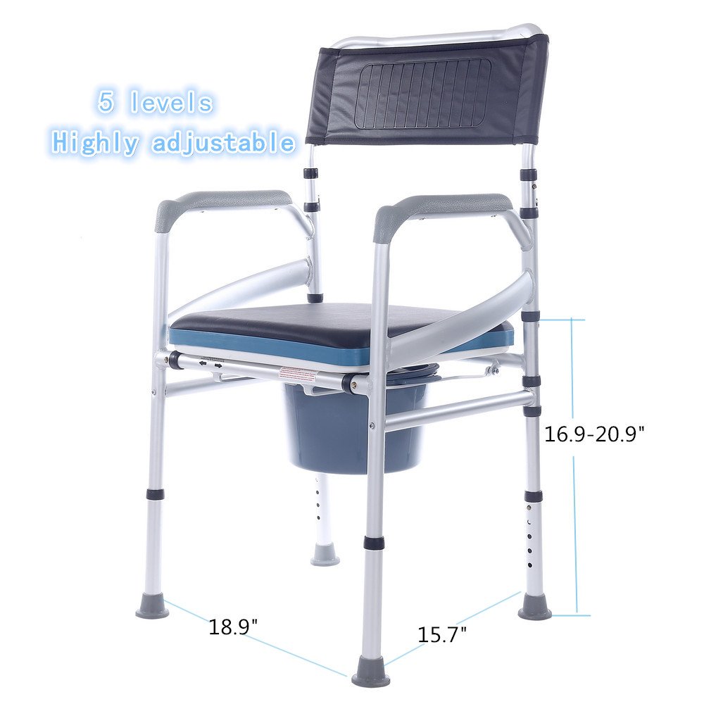 Toilets & Toilet Parts Aluminum Portable Bedside Commode Shower Chair