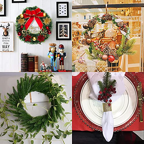 wonuu 25pcs Artificial Pine Green Leaves Needle