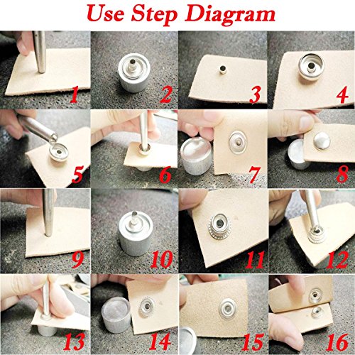 100pcs 15MM Stainless Steel Fastener Snap Press Stud Button for Marine Boat Canvas (4 Components, 25 for Each)
