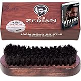 The Zerian Boar Bristle Beard Brush for Men Bundle with Beard Care E-Booklet