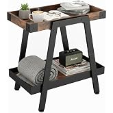IPARTS EXPERT Farmhouse Side Table | Heavy Duty 150 LBS Idea for Living Room, Bedroom, Entryways, Home Offices Easy Assembly