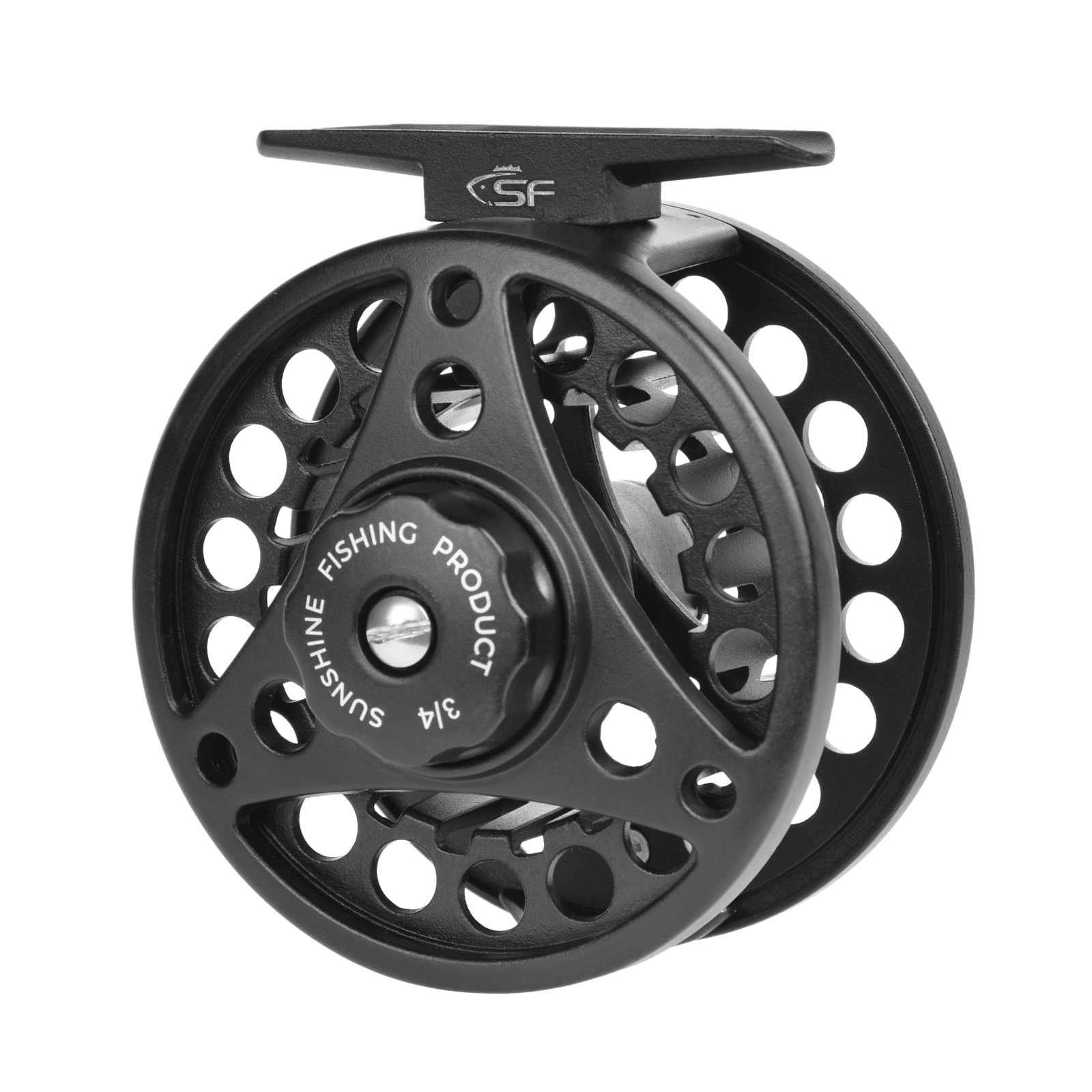 SF Large Arbor Fly Fishing Reel with Aluminum Alloy Body 3/4wt Die-Cast Fly Reel Matt black