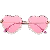 ANDWOOD Trendy Heart Shaped Sunglasses Womens Rhinestone Love Eye Sun glasses Metal Lovely Fashion Diamond Sunnies