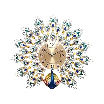 Amazon Com Wall Clock Wall Clock Peacock Clock Bedroom