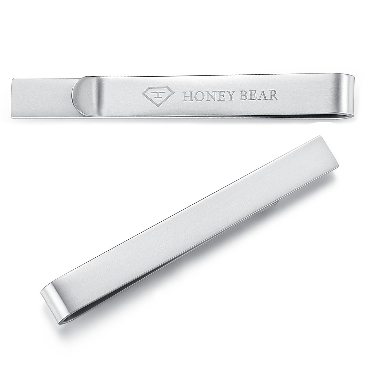 HONEY BEAR 2.12inch Mens Tie Clip Bar - Normal Size for Business Wedding Gift,5.4cm