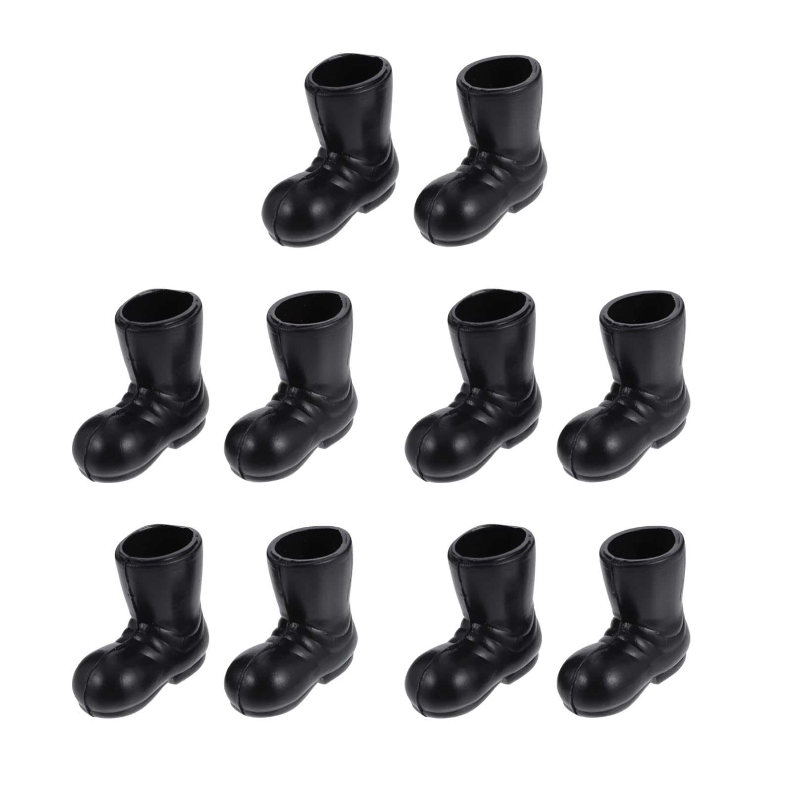 STOBOK Mini Christmas Santa Boots: 5 Pairs Santa Claus Shoes Dollhouse Decoration Ornament for DIY Craft Xmas Shoes Toy Mini House Decor Doll Accessories, Black