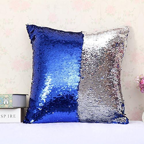 LEIZENG Sequins Pillow Case Mermaid Two-Color Bright Piece Pillow R