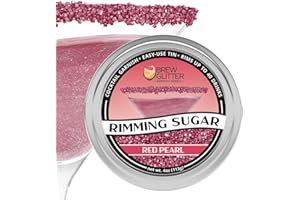 BAKELL Brew Glitter - Red Rimming Sugar (4oz, 1x Bar Tin) Cocktail Garnish for Mixed Drinks & Refreshments