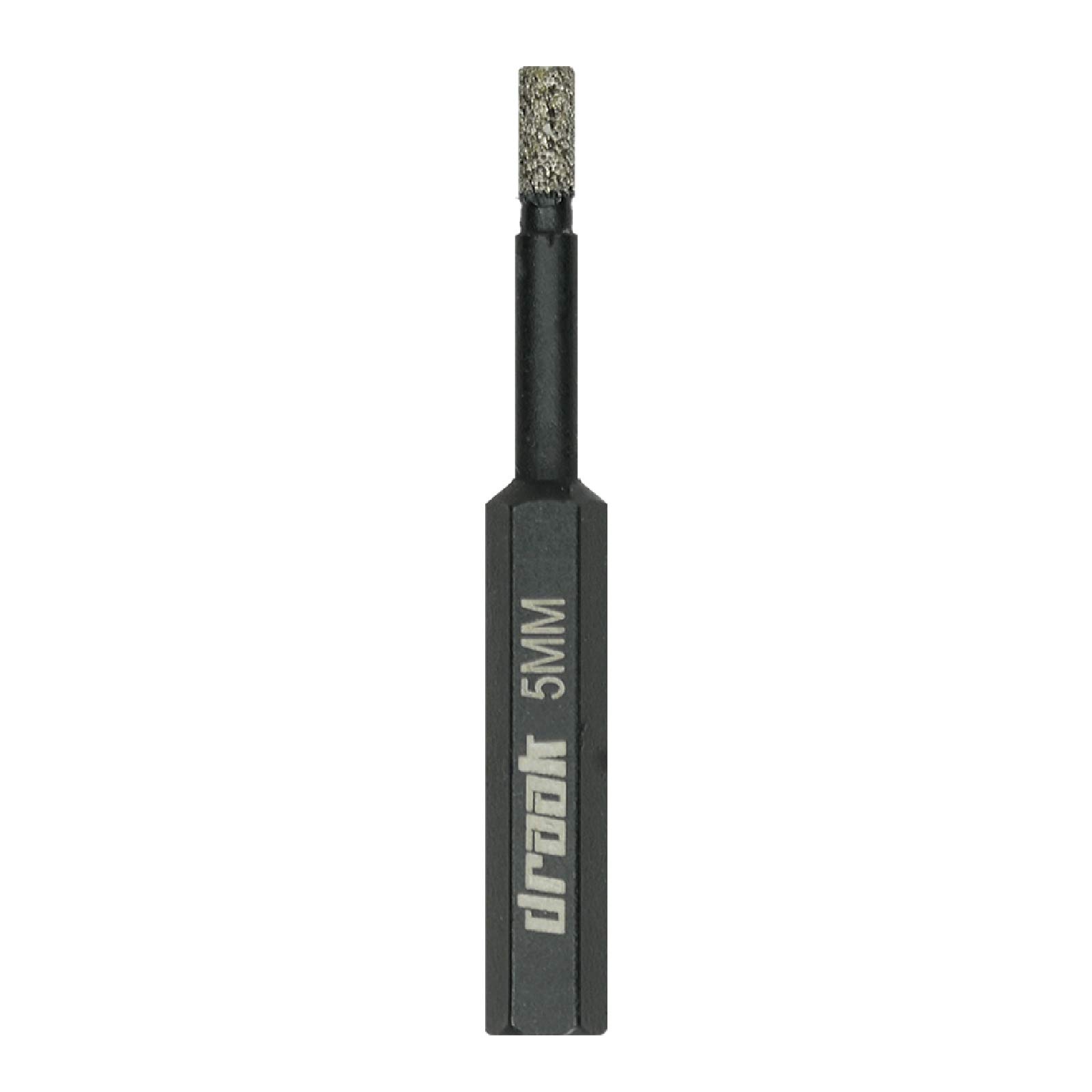 Draak Dry Diamond Drill Bit 5mm Wax Filled for The Toughest Materials Including Marble, Granite, Porcelain, Ceramic & Glass Tiles Vacuum Brazed Porcelain 5