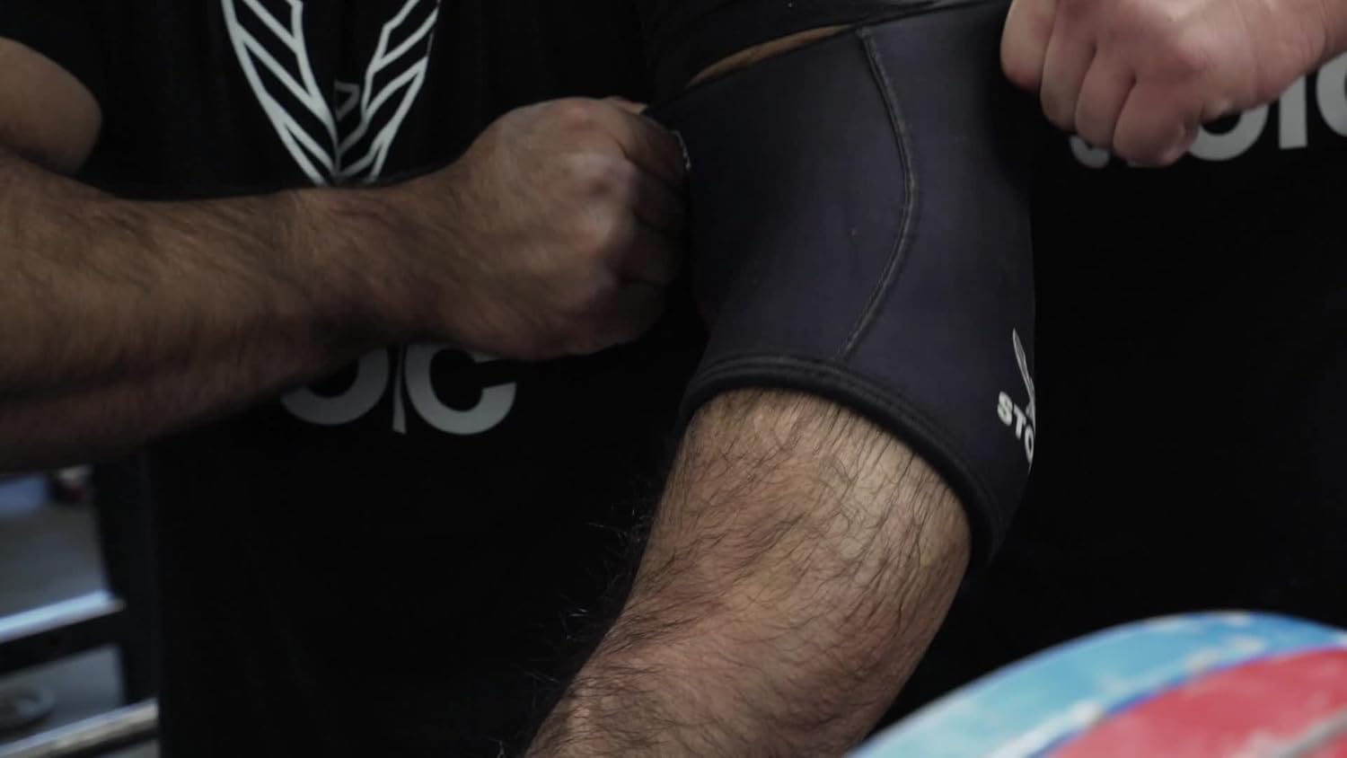 Stoic Elbow Sleeves for Powerlifting - 7mm + 5mm Thick Neoprene Sleeve for Bodybuilding, Weight Lifting Best for Squats, Cross Training, Strongman Professional Quality & Ultra Heavy Duty (Pair) : Industrial & Scientific