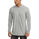 MAGCOMSEN Men's Hooded UPF 50+ Sun Protection T Shirts Long Sleeve Athletic Fishing Shirts Rash Guards