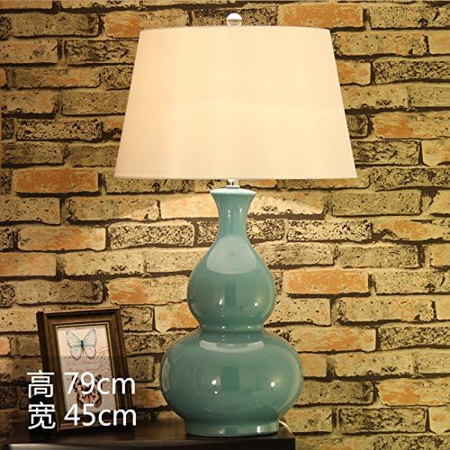 Muidege Gourd Lamp Of Modern Chinese Decorative Ceramic Table Lamp Fashion Creative Bedroom Bedside Lamp,Green