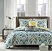 Madison Park Caprice 5 Piece Quilted Coverlet Set, Queen, Blue
