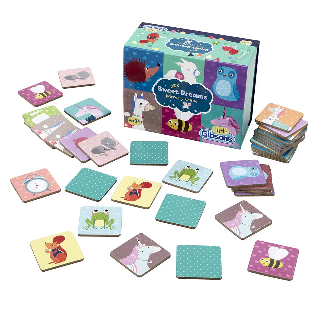 Little Gibsons Sweet Dreams Memory Game for Kids Children’s Range | Fun & Colourful Animal Characters | For Boys and Girls | Ages 3+, 1+ Players