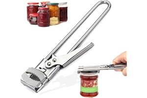 Jar Opener Adjustable Stainless Steel, Anti-Slip Jar Lid OpenerGripper, Lid Opener for Jars, Can Opener Multifunctional nual 