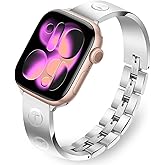Dhwazz Band for Apple Watch Series 11 10 42mm Women, Stainless Steel Bands Jewelry Strap for iWatch SE 3 2 1 Series 9 8 7 6 5 4 3 2 1 41mm 40mm 38mm