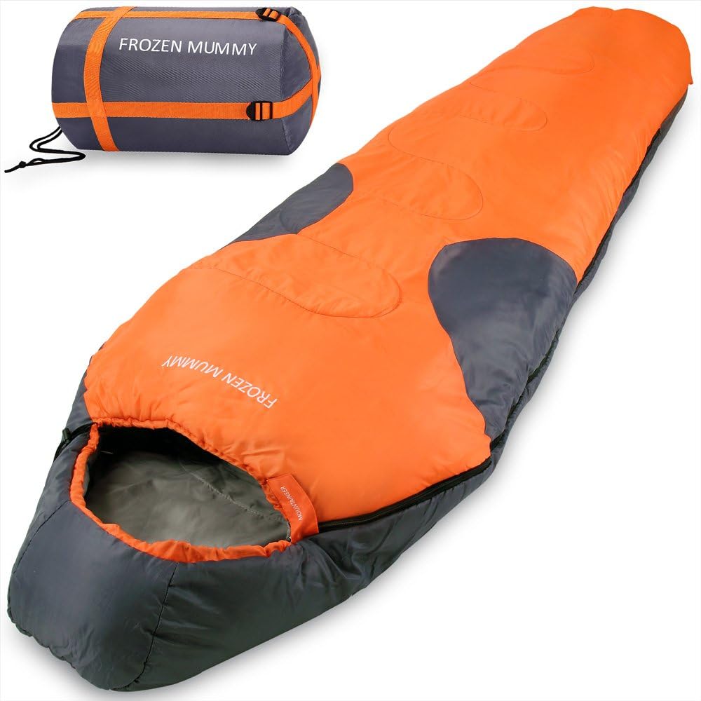 Monzana Sleeping Bag Frozen Mummy orange Amazon.co.uk Sports & Outdoors