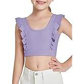 Girls Training Bra Cute Ruffle Sports Bra for Kids Comfort Dance Yoga Crop Top