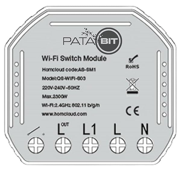 PATABIT Interruptor WiFi Alexa luces Mdulo rel domtico 220 V Smart Home para luces de casa inteligente WiFi compacto para caja 503 conectable como desviador