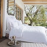Merryfeel 100% Linen Duvet Cover Set - King White