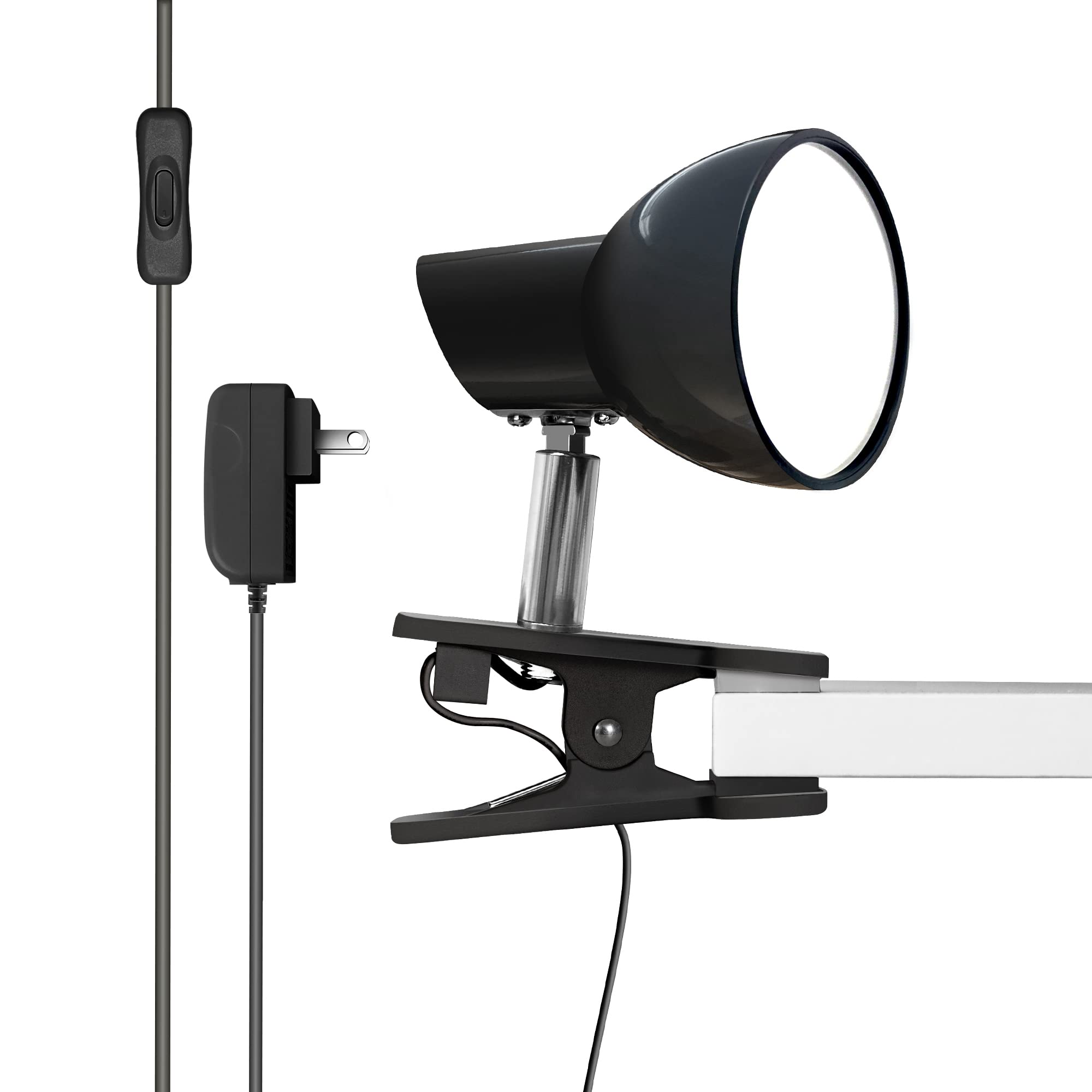 TOPMB Clamp Light, Super Bright Clip Lamp for Book Reading in Bed Headboard Light, Easy to Attach Illumination Powerful Small Compact Clamp Lamp Black