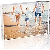 TWING Picture Frame, 8x10 Acrylic Photo Frames Horizontal Magnet Double Sided Photo Frame with Microfiber Cloth,12 + 12MM Thi