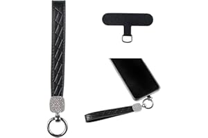 Poagoep Leather Phone Wrist Strap Cell Phone Strap Phone Lanyard with Tether Tab Hands-Free Wristlet Keychain for Women