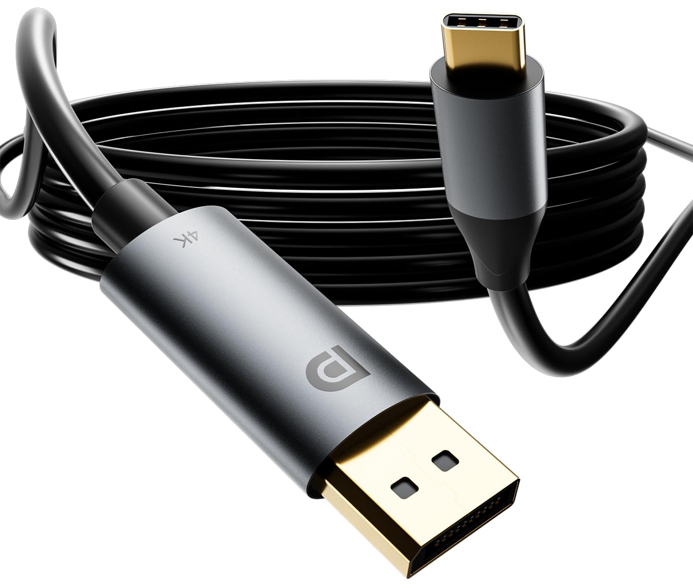 Photo 1 of BERLAT USB-C to DisplayPort 1.4 Cable 6ft - 4K@60Hz HDR | Thunderbolt 5/4/3 Compatible | Gold-Plated for MacBook Pro/Air, iPhone 16, iPad, Galaxy S/Note, Windows