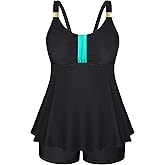 SOTHEA Plus Size Swimsuit for Women Two Piece Bathing Suits with Pockets Tummy Control Tankini Sets 2026 Flowy Swimwear