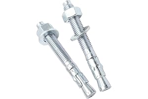 Bueyfolt 1/4" x 2-1/4" Heavy Duty Wedge Anchor, Zinc Plated Fastener for Concrete, Galvanized Nail Drive Anchor Carbon Steel Screws and Lag Bolts, 40 Packs