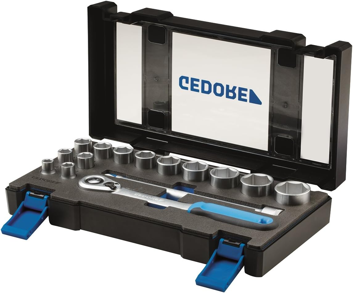 GEDORE 15-piece Socket spanner set, 1/2", Tool, Sockets ratchet bits, for Automotive 19 DMU 20, Blue, Small - Image 4