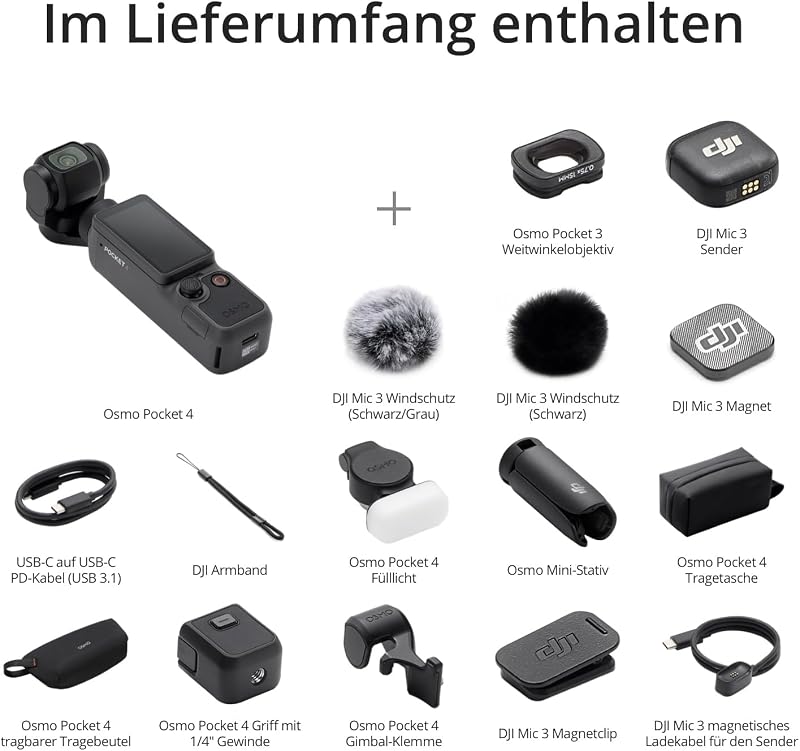 Osmo Pocket 4 Kreativ Combo, Pocket-Gimbal-Vlog-Kamera