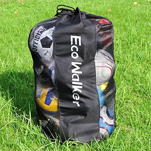 Eco Walker Ball Bag Large Capacity (Holds 16 Soccer Balls) Heavy Duty
