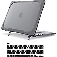 MOSISO Compatible with MacBook Pro 16 inch Case 2020 2019 Release A2141 with Touch Bar & Touch ID, Heavy Duty Plastic Hard Shell Case with Fold Kickstand & Keyboard Cover Skin, Gray