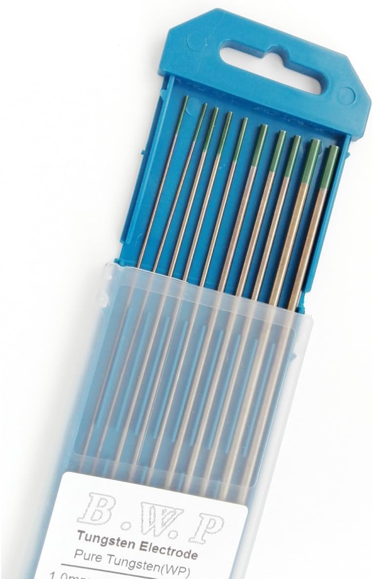B.W.P Pure Tungsten Electrodes Green Tips WP For TIG Welding Assorted Size 0.040" 1/16" 3/32" 1/8"7"