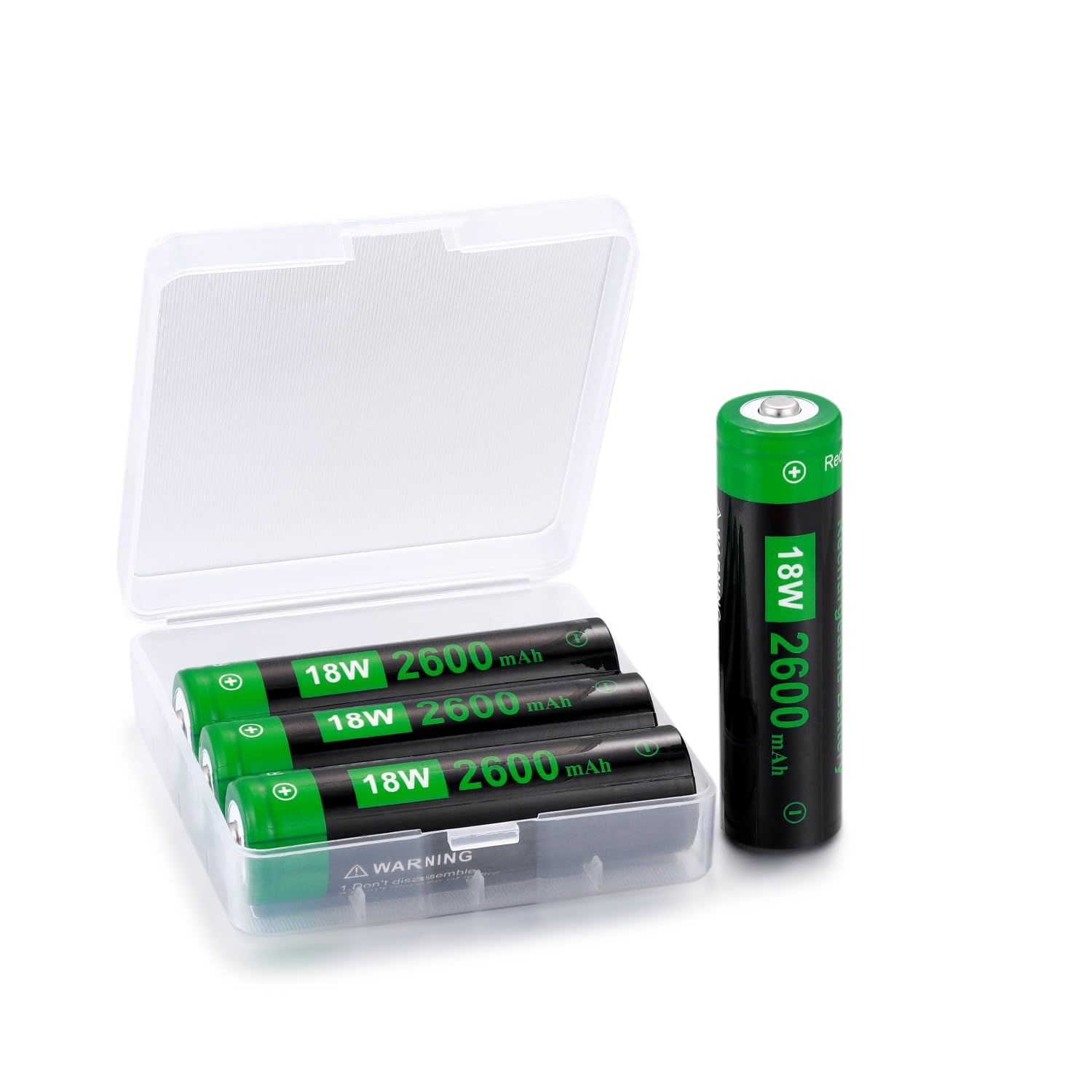 YSKXOIMA 18650W Rechargeable Battery case Set – Ideal for Flashlights, Headlamps, Doorbells, RC Cars & Outdoor Garden Lights