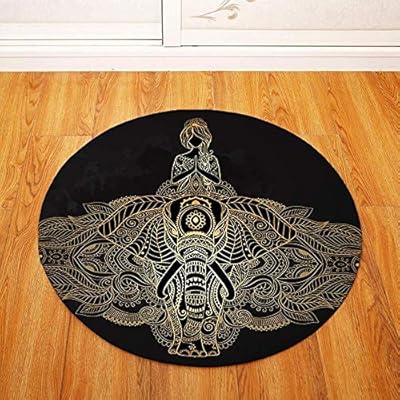 Anti Slip Door Mat Round Carpet Mat Indoor Flannel Floor Dirt