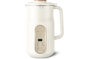 Nut Milk Maker, AlfaBot N2 Automatic Almond Milk Machine for Homemade Plant-Based Milk, Oat, Soy, Yogurt, 5 Modes/35OZ Big Capacity Soy Milk Maker with Delay Setting and Self Cleaning (Cream)