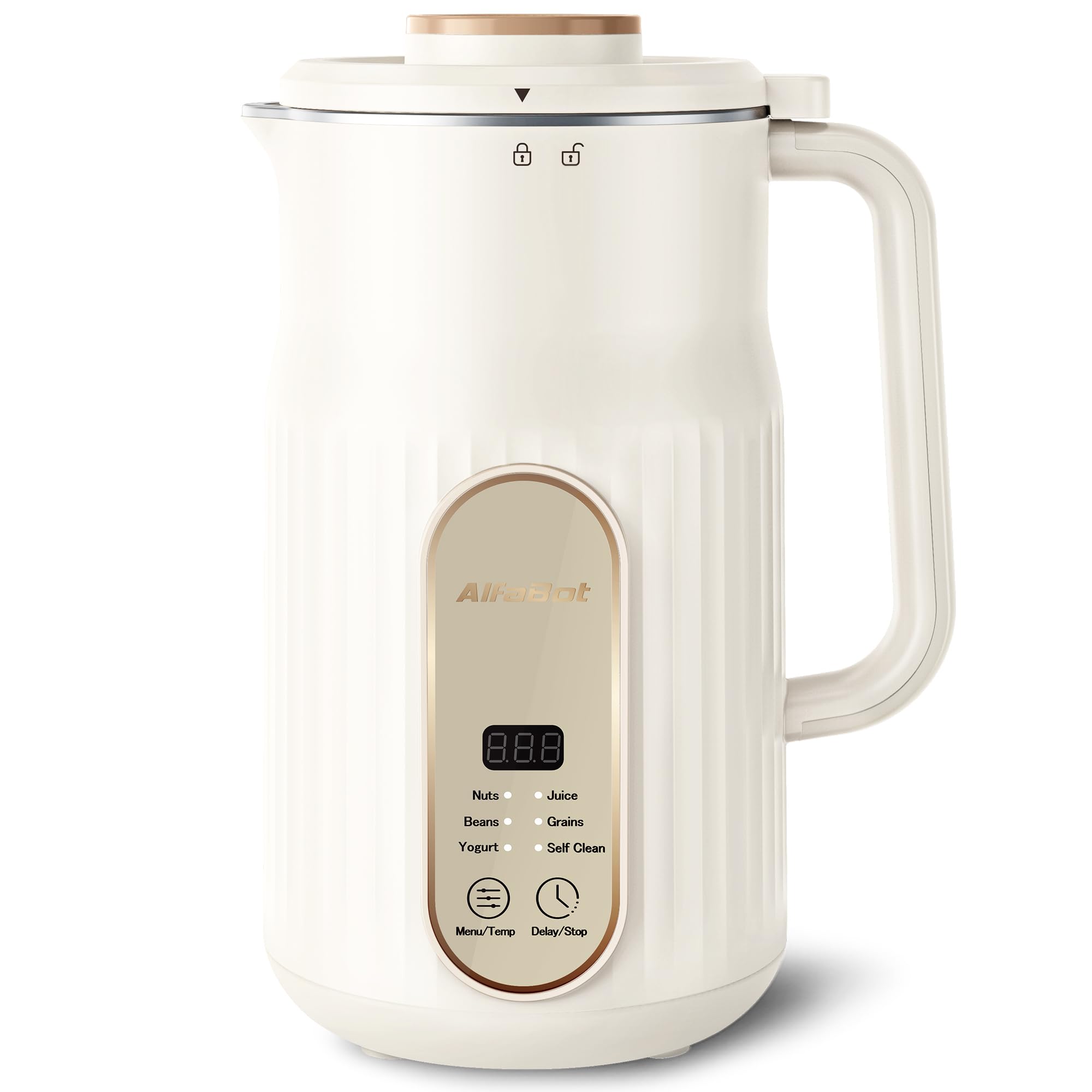 Photo 1 of Nut Milk Maker, AlfaBot N2 Automatic Almond Milk Machine for Homemade Plant-Based Milk, Oat, Soy, Yogurt, 5 Modes/35OZ Big Capacity Soy Milk Maker with Delay Setting and Self Cleaning (Cream)