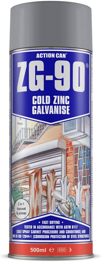 (Pack of 3) Action Can ZG-90 Cold Zinc Galvanising Spray Paint 500ml