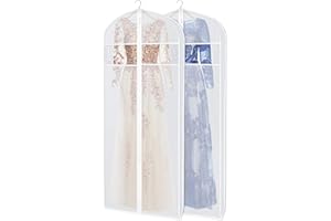 Zilink Dress Garment Bags for Storage 72-inch with Clear Window and 3" Gusset Dress Cover Bag for Long Evening Dresses,Fur Coat, Long Dress Gown Closet Storage