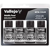 Vallejo - Metallic Panel Set | Metal Color | Faithfully Reproduce Different Metallic Finishes | Contains 4 Bottles x 32 ml (1.08 fl.oz.)