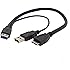 1 feet USB 3.0 Dual Power Y Shape 2 X Type a to Micro B SuperSpeed Cable for External Hard Drives