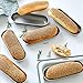 QELEG 2 Pack Hot Dog Bun Pan Non-stick Carbon Steel Hotdog-shaped Cake Pan for Oven Baking-7.6×2.9 Inch