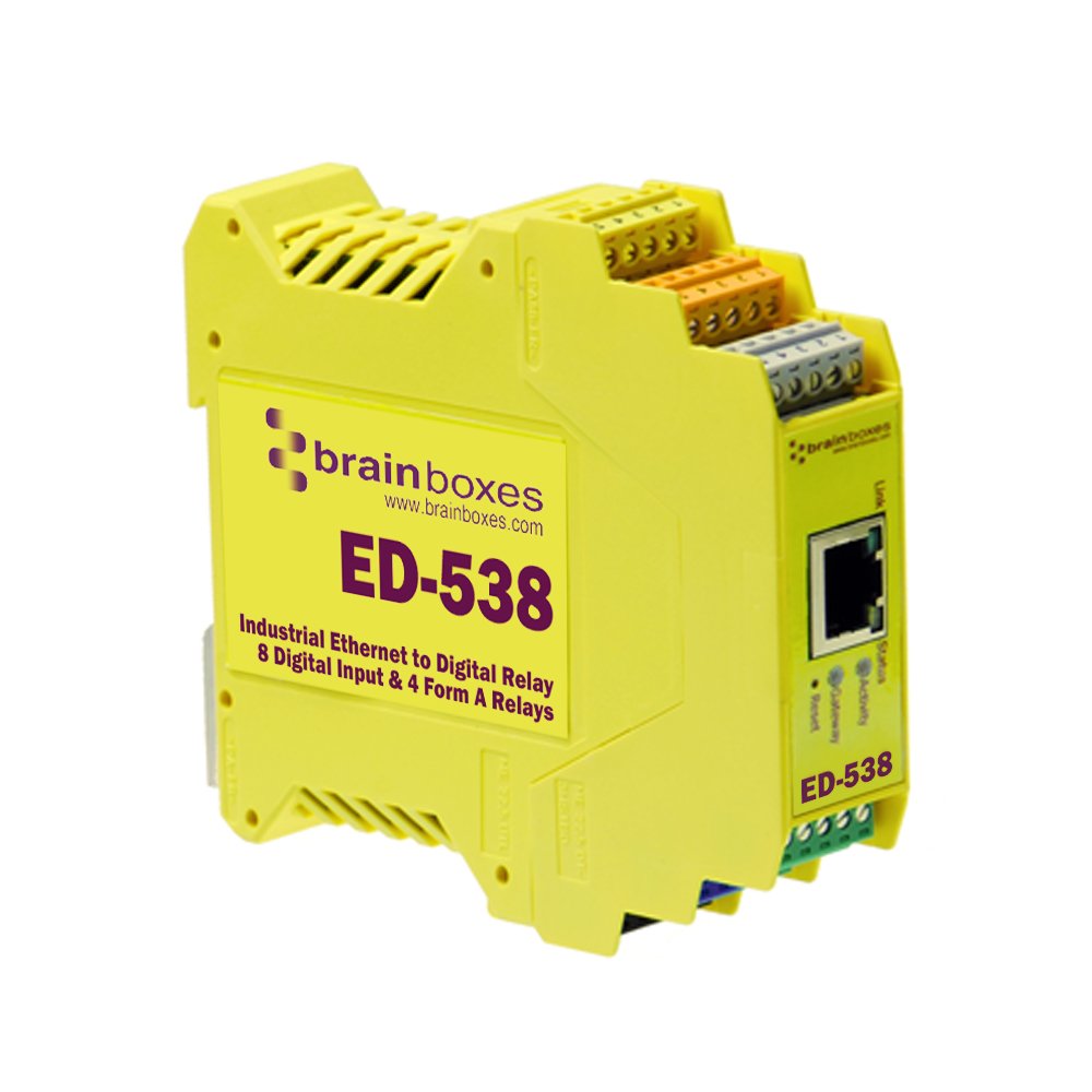 Ethernet to 4 Relays and 8 Digital Inputs + RS485 Gateway