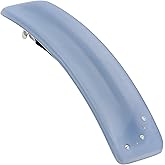 Camila Paris CP3444 French Hair Barrette Clip for Girls, Blue, Rubberized Automatic Clasp Strong Hold Grip Hair Clips for Women, No Slip and Durable Styling Girls Hair Accessories, Made in France