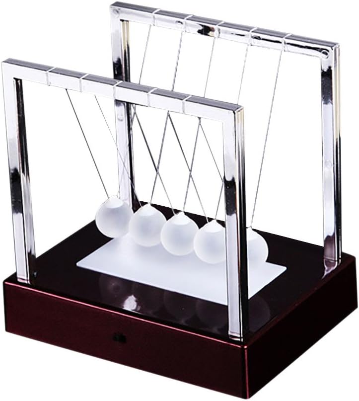 Armilum Toys LED Newton's Cradle Balance Ball,Colorful Luminous Newton Pendulum Balance Swing Ball Decorative Ornaments Science Psychology Desk Toy Decoration